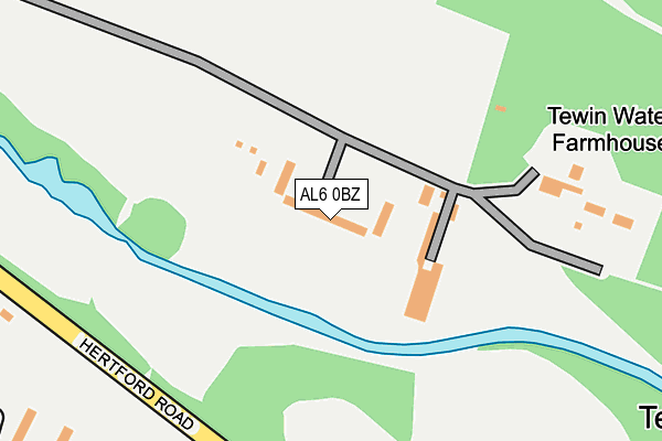 AL6 0BZ map - OS OpenMap – Local (Ordnance Survey)