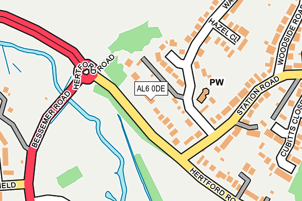 AL6 0DE map - OS OpenMap – Local (Ordnance Survey)