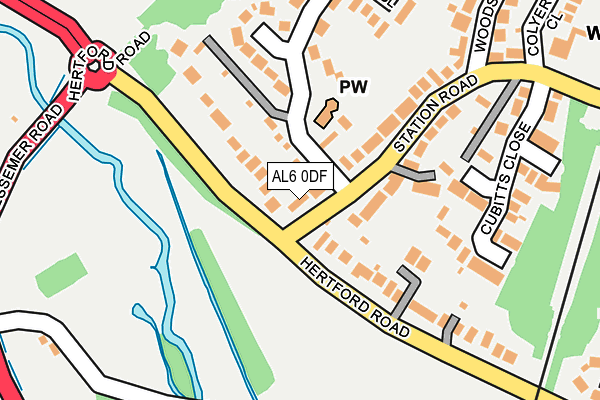 AL6 0DF map - OS OpenMap – Local (Ordnance Survey)