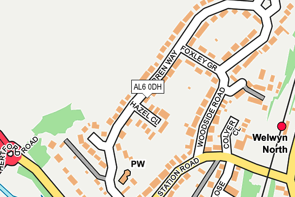 AL6 0DH map - OS OpenMap – Local (Ordnance Survey)