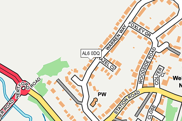 AL6 0DQ map - OS OpenMap – Local (Ordnance Survey)