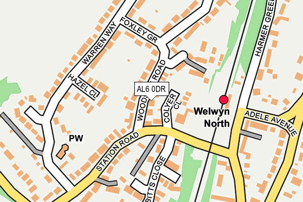 AL6 0DR map - OS OpenMap – Local (Ordnance Survey)