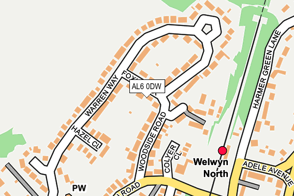 AL6 0DW map - OS OpenMap – Local (Ordnance Survey)