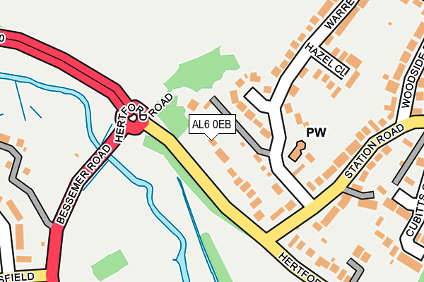 AL6 0EB map - OS OpenMap – Local (Ordnance Survey)