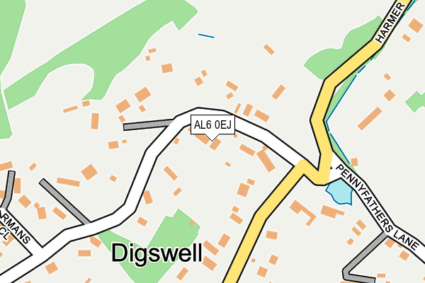 AL6 0EJ map - OS OpenMap – Local (Ordnance Survey)