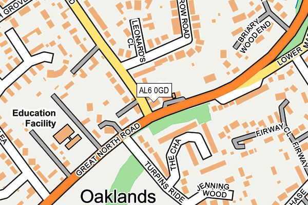 AL6 0GD map - OS OpenMap – Local (Ordnance Survey)
