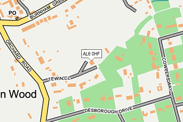 AL6 0HF map - OS OpenMap – Local (Ordnance Survey)
