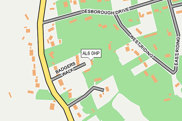AL6 0HP map - OS OpenMap – Local (Ordnance Survey)