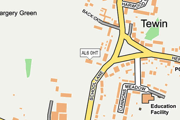 AL6 0HT map - OS OpenMap – Local (Ordnance Survey)