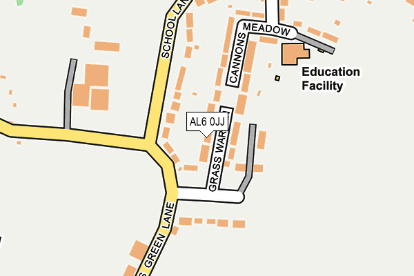 AL6 0JJ map - OS OpenMap – Local (Ordnance Survey)