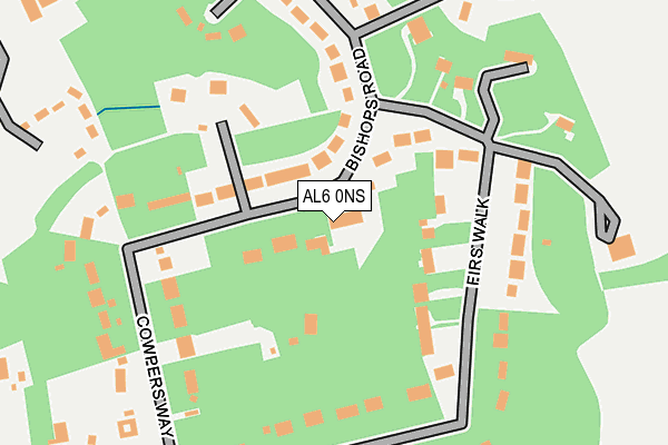AL6 0NS map - OS OpenMap – Local (Ordnance Survey)