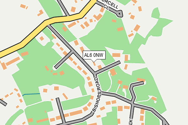 AL6 0NW map - OS OpenMap – Local (Ordnance Survey)