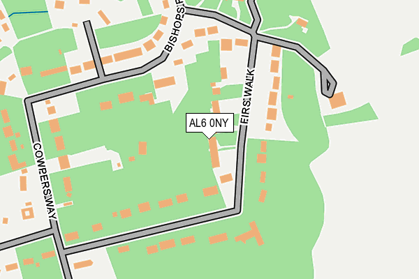 AL6 0NY map - OS OpenMap – Local (Ordnance Survey)