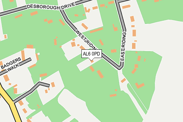 AL6 0PD map - OS OpenMap – Local (Ordnance Survey)