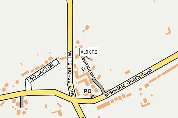 AL6 0PE map - OS OpenMap – Local (Ordnance Survey)