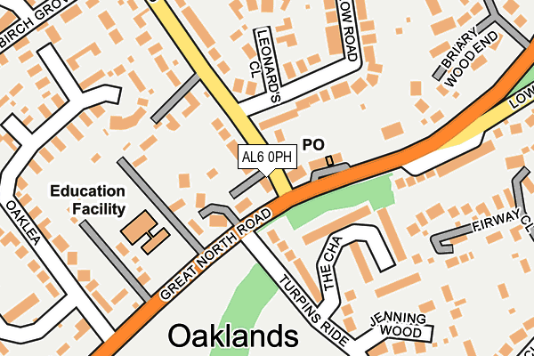 AL6 0PH map - OS OpenMap – Local (Ordnance Survey)