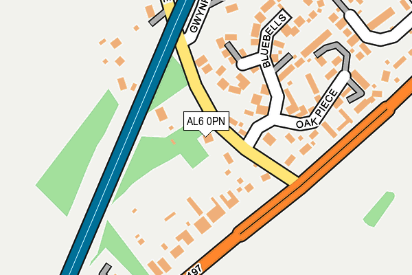 AL6 0PN map - OS OpenMap – Local (Ordnance Survey)