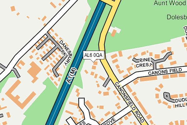 AL6 0QA map - OS OpenMap – Local (Ordnance Survey)