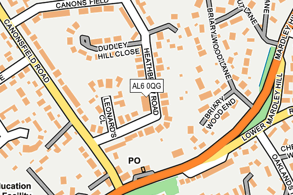 AL6 0QG map - OS OpenMap – Local (Ordnance Survey)