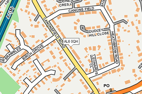 AL6 0QH map - OS OpenMap – Local (Ordnance Survey)