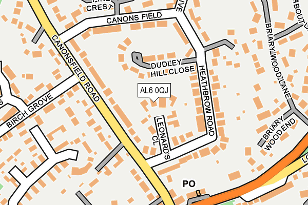 AL6 0QJ map - OS OpenMap – Local (Ordnance Survey)