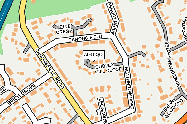 AL6 0QQ map - OS OpenMap – Local (Ordnance Survey)
