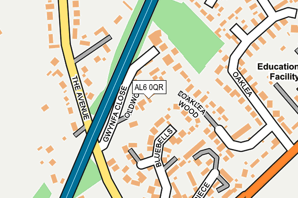 AL6 0QR map - OS OpenMap – Local (Ordnance Survey)
