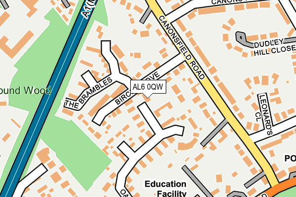 AL6 0QW map - OS OpenMap – Local (Ordnance Survey)