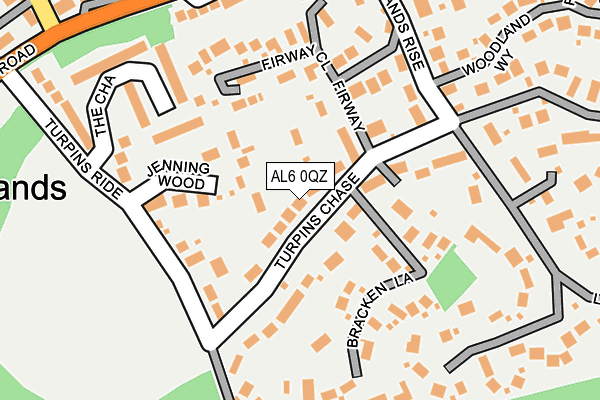 AL6 0QZ map - OS OpenMap – Local (Ordnance Survey)
