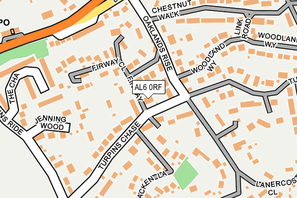AL6 0RF map - OS OpenMap – Local (Ordnance Survey)