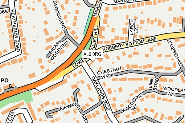 AL6 0RG map - OS OpenMap – Local (Ordnance Survey)