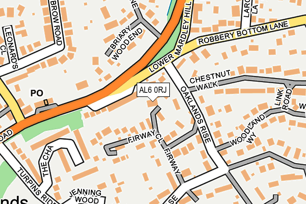 AL6 0RJ map - OS OpenMap – Local (Ordnance Survey)