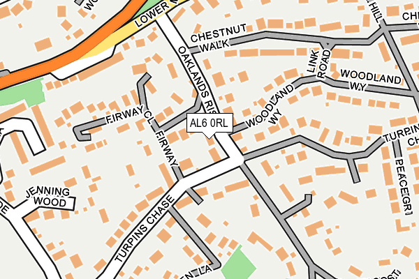 AL6 0RL map - OS OpenMap – Local (Ordnance Survey)