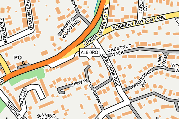 AL6 0RQ map - OS OpenMap – Local (Ordnance Survey)