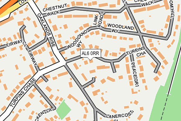 AL6 0RR map - OS OpenMap – Local (Ordnance Survey)