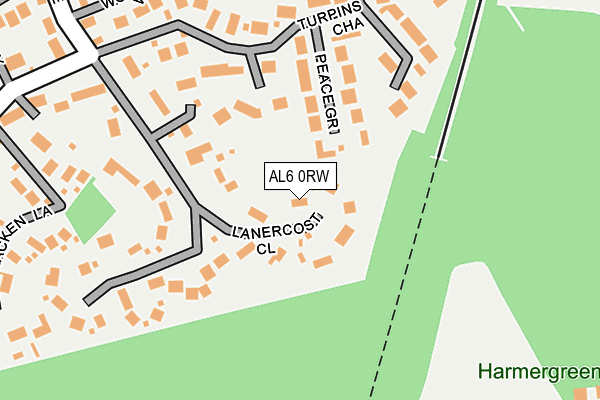 AL6 0RW map - OS OpenMap – Local (Ordnance Survey)