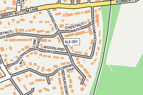 AL6 0RY map - OS OpenMap – Local (Ordnance Survey)