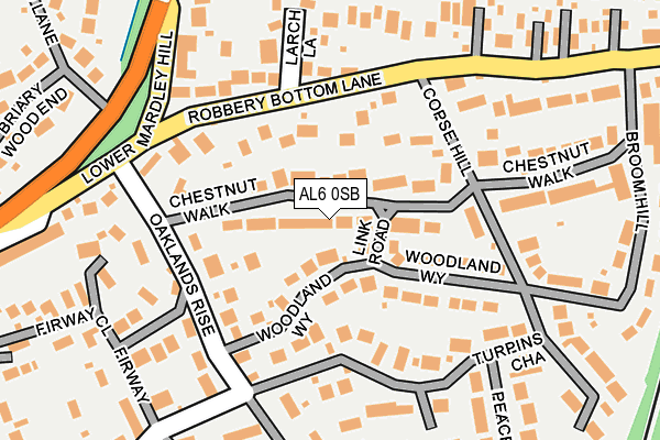 AL6 0SB map - OS OpenMap – Local (Ordnance Survey)