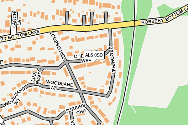 AL6 0SD map - OS OpenMap – Local (Ordnance Survey)