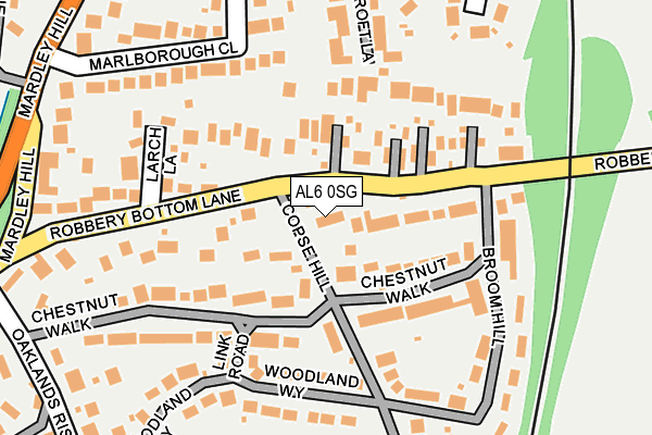 AL6 0SG map - OS OpenMap – Local (Ordnance Survey)