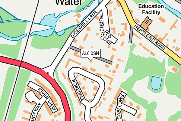 AL6 0SN map - OS OpenMap – Local (Ordnance Survey)