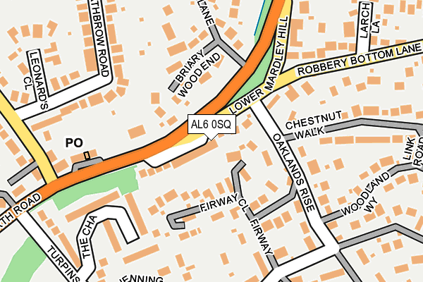 AL6 0SQ map - OS OpenMap – Local (Ordnance Survey)
