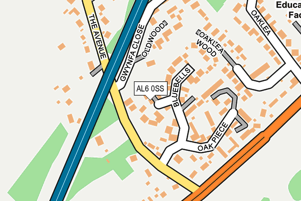 AL6 0SS map - OS OpenMap – Local (Ordnance Survey)