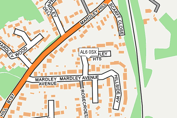 AL6 0SX map - OS OpenMap – Local (Ordnance Survey)
