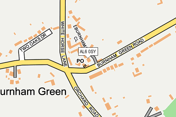 AL6 0SY map - OS OpenMap – Local (Ordnance Survey)