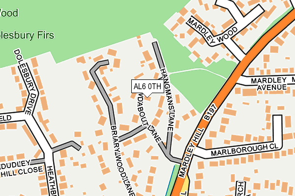 AL6 0TH map - OS OpenMap – Local (Ordnance Survey)
