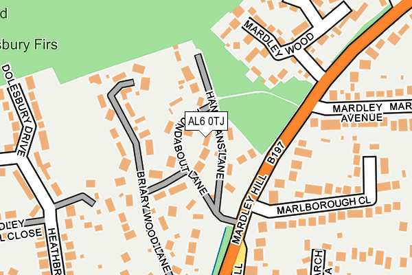 AL6 0TJ map - OS OpenMap – Local (Ordnance Survey)