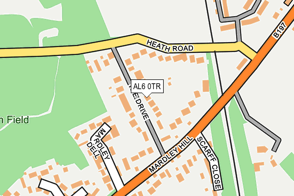 AL6 0TR map - OS OpenMap – Local (Ordnance Survey)