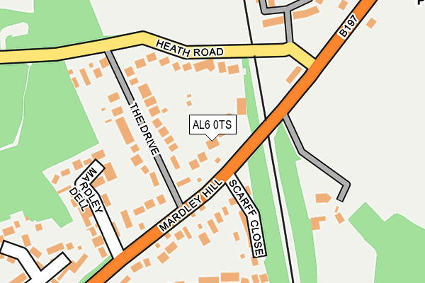 AL6 0TS map - OS OpenMap – Local (Ordnance Survey)