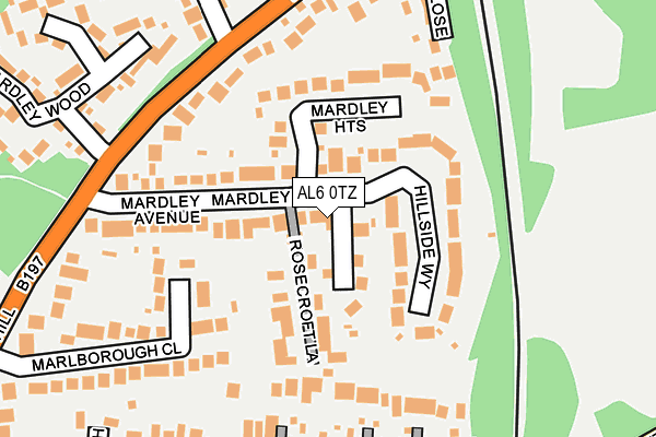 AL6 0TZ map - OS OpenMap – Local (Ordnance Survey)